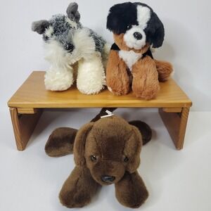 Aurora Flopsie Bernese Mtn Dog, Schnauzer,  Chocolate Brown Lab Lot Of 3